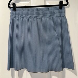 Maniere De Voir - Blue Pleated Mini Skirt (Size 14)